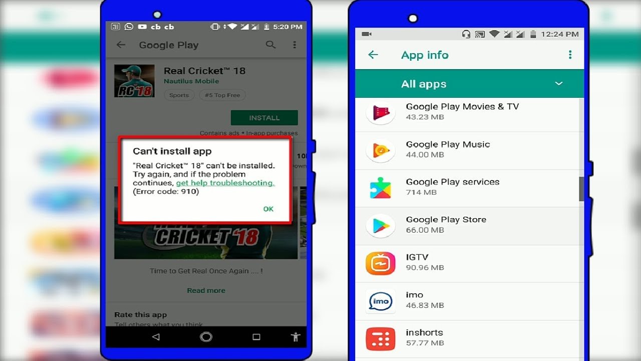 Fix Google Play erreur de magasin 910