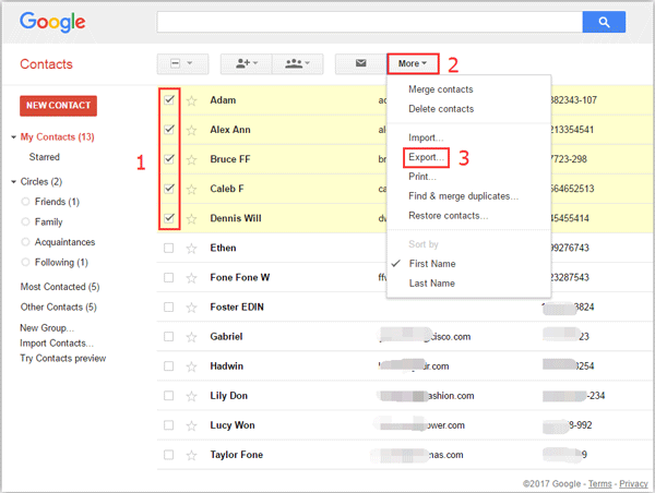 export-contacts