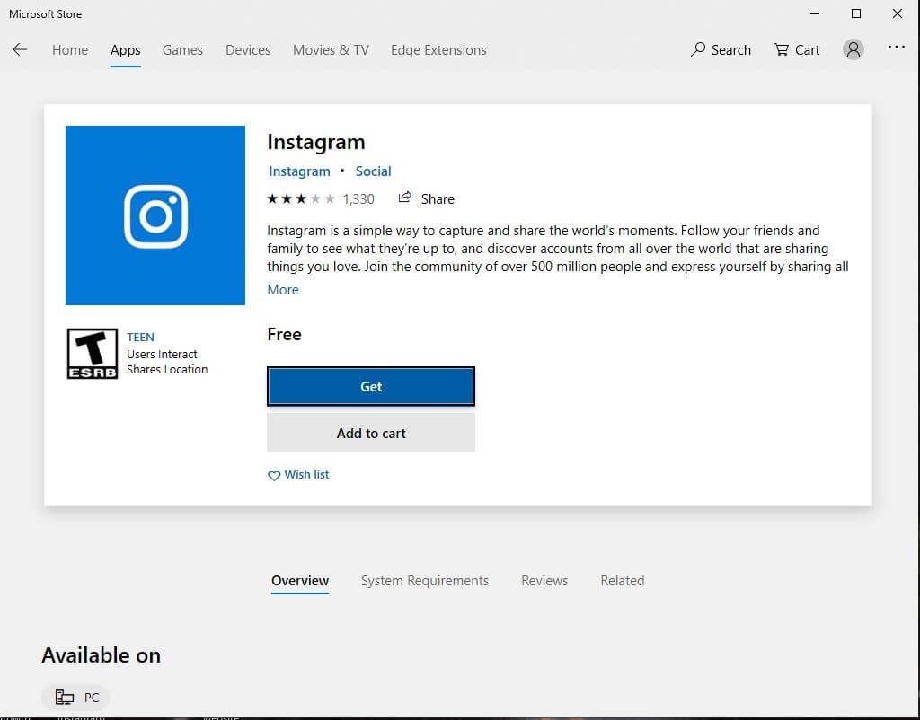 login-instagram-via-windows-app