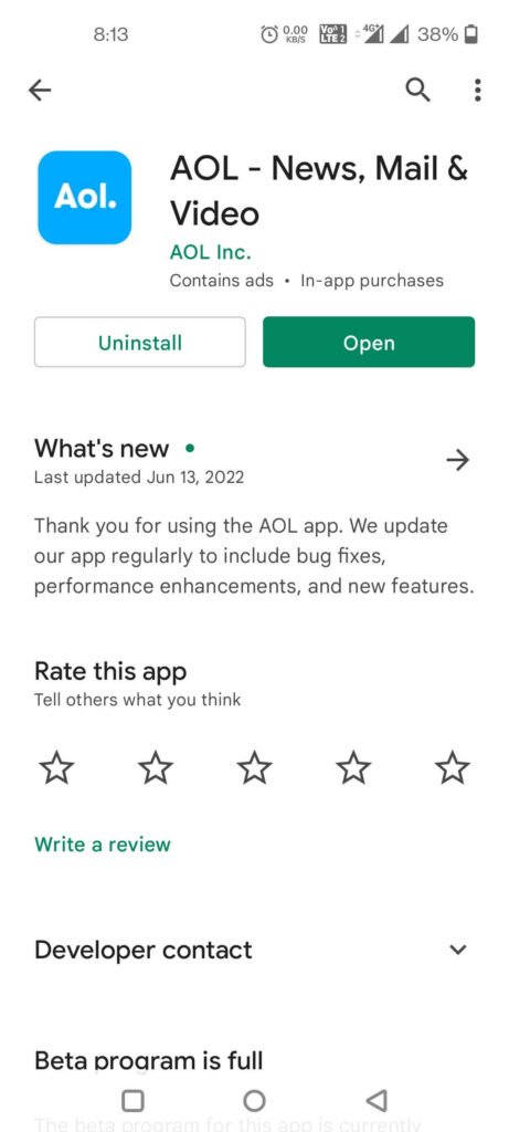 uninstall-AOL-mail-app