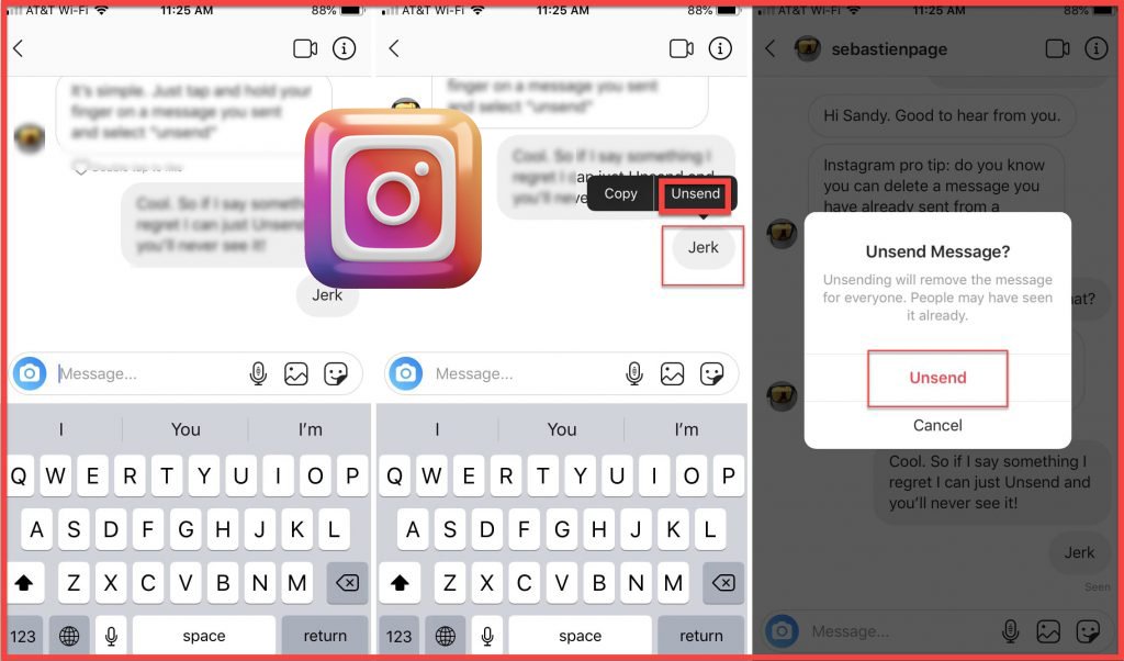 réparer Instagram Annuler l'envoi du message Ne fonctionne pas