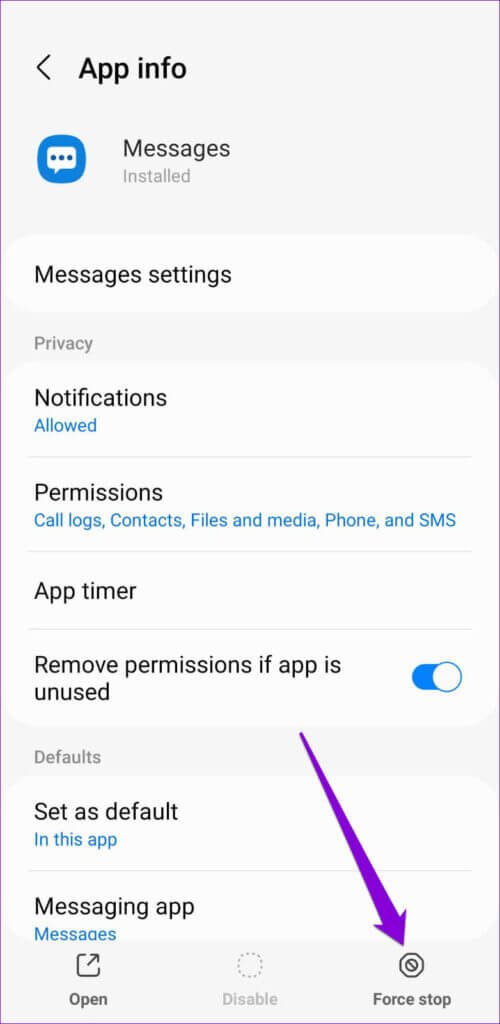 force-stop-messages-app