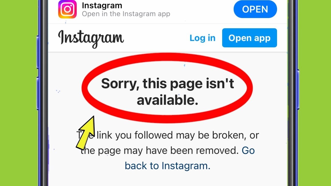 Corriger "Désolé, cette page n'est pas disponible" Sur Instagram