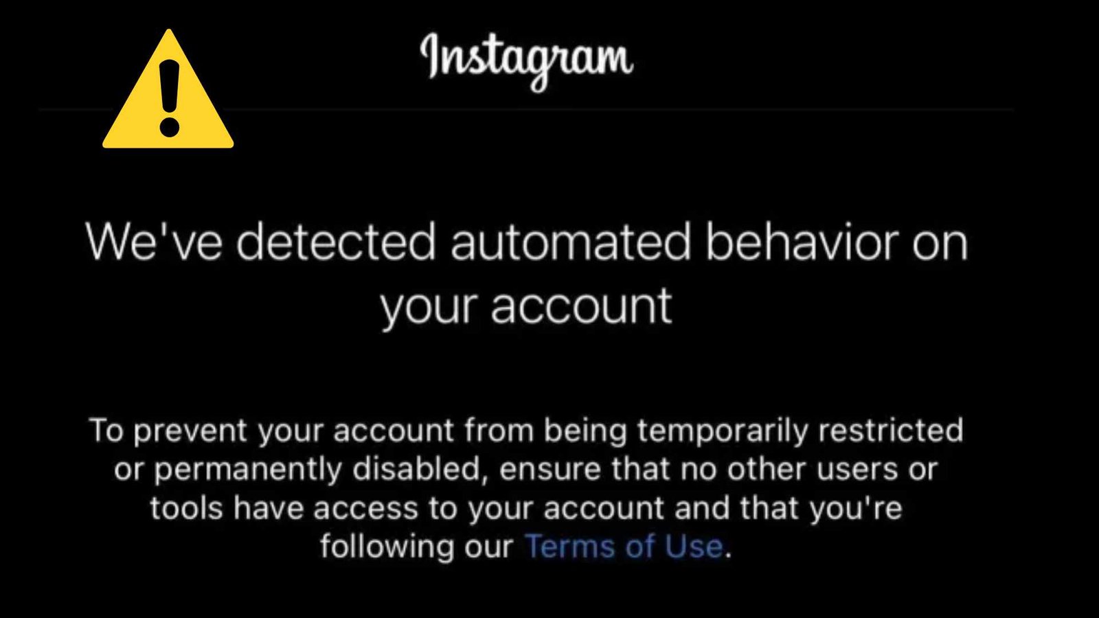 réparer « Comportement automatisé suspecté » Sur Instagram